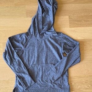 Primary Heather Gray Hooded Pullover with Printed Interior Label